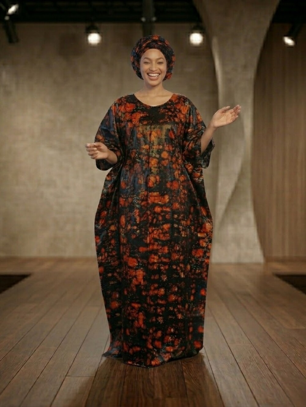 New Colorful Vintage African Print Kaftans Boubou Dress. One size fits all